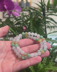 Baikalla Round Multi-Color Genuine Natural Jadeite Bead Bracelet (7.2mm)