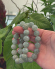 Natural Jadeite Jade Round Beads Bracelet ( 12.5 mm ) For Men