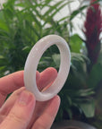 Baikalla "Half Round" Light Lavender Jadeite Jade Bangle Bracelet (55.4 mm) 