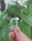 Natural Burmese Green Jadeite Jade Band Ring