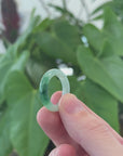 Natural Burmese Green Jadeite Jade Band Ring