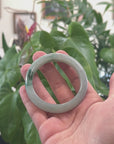 Baikalla Light Icy Rich Green Flower Jadeite Jade Bangle Bracelet (53.6mm) 