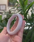 Baikalla Natural Light Pink Lavender Jadeite Jade Bangle Bracelet (63mm) 