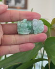 Genuine Burmese Ice Green Jadeite Jade PiXiu Pendant Necklace