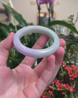 Baikalla Lavender & Light Green Jadeite Jade "Half Round" Bangle Bracelet (54.1mm) 