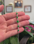 Baikalla Natural Imperial Green Jadeite Jade Cabochon 18kw Gold Bracelet W/ Natural Diamonds
