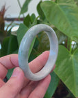 Baikalla "Half Round" Blue Green Jadeite Jade Bangle Bracelet (62.32 mm) 
