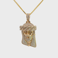 Baikalla 14k Gold Jesus With Diamonds Charm Necklace