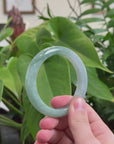 Baikalla Natural Oil-Green Jadeite Jade Bangle Bracelet (53.5mm) 