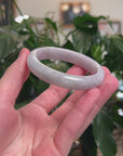 Baikalla Natural Light Lavender & Faint Green Jadeite Jade "Half Round" Bangle Bracelet (55.3mm) 