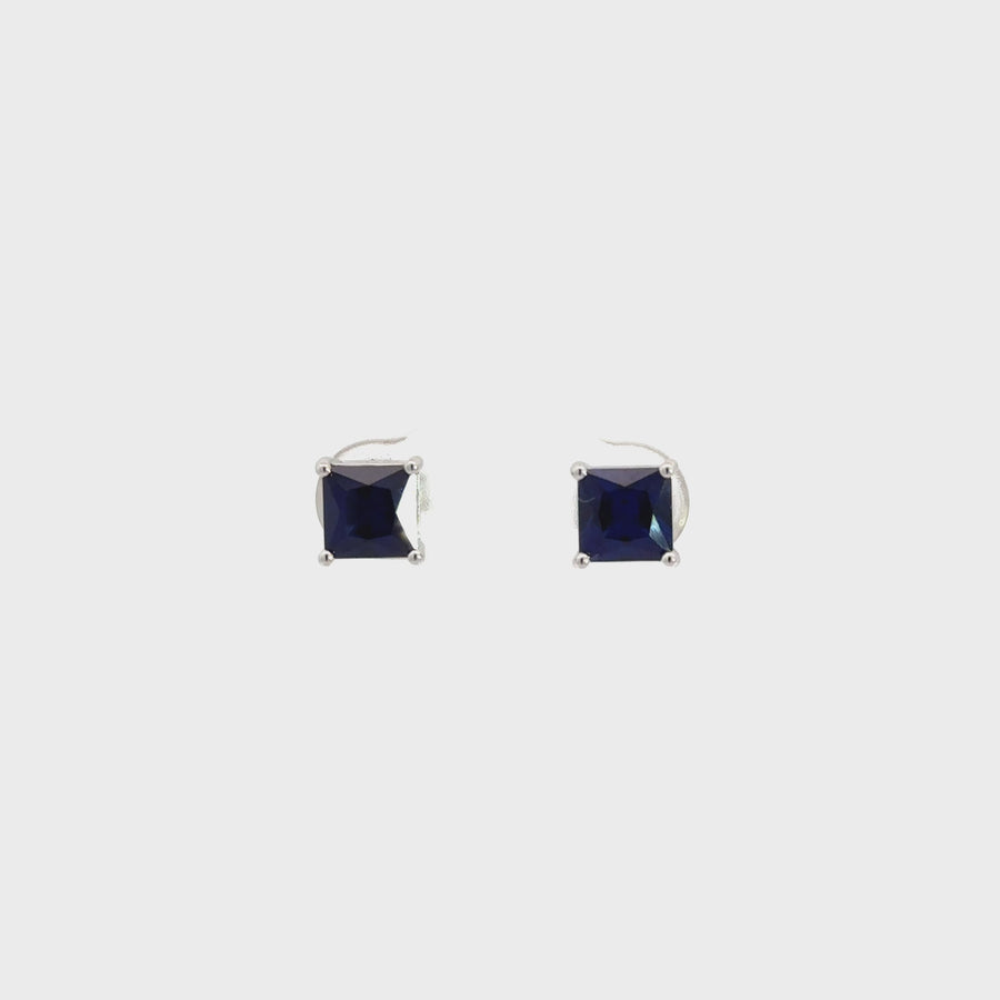 Baikalla™ Sterling Silver Lab Created Sapphire 6mm Earrings 6mm