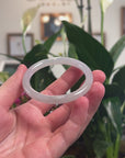 Baikalla Natural Icy Jadeite Jade "Traditional Round" Bangle Bracelet (51.7mm) 