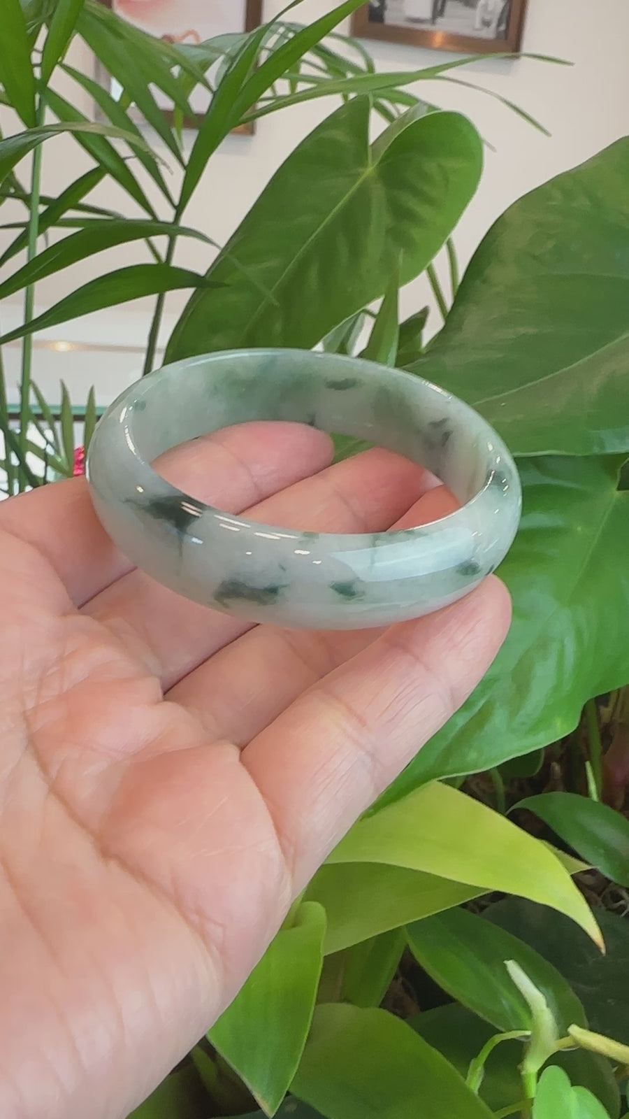 Baikalla Classic Real Blue-green Jade Jadeite Bangle Bracelet ( 57.91 mm )#373