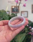 Baikalla Natural Lavender & Light Green Jadeite Jade "Oval" Bangle Bracelet (53.5mm) 