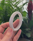 Baikalla "Half Round" Light Lavender Jadeite Jade Bangle Bracelet (55.1 mm) 