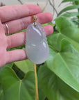 14K Yellow Gold Jadeite Jade Good Luck Hulu Bottle Gourd Necklace With Diamonds