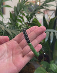 Baikalla Green Nephrite & Black Jade Beaded Bracelet