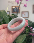 Baikalla Natural Light Green Jadeite Jade "Half Round" Bangle Bracelet (57.7mm) 