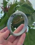 Baikalla Natural Burmese Blue Green Jadeite Jade Bangle Bracelet (62.3mm) 