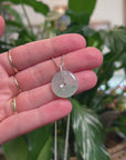 Baikalla "Ping An Kou" (Good Luck Button) 18K White Gold Natural Icy Vibrant Green Patches Jadeite Jade Pendant W/ Natural Diamonds