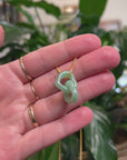 Baikalla "Double Heart KouKou" Apple-Green Jadeite Jade Pendant Necklace
