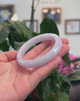 Baikalla Natural Light Lavender Jadeite Jade "Half Round" Bangle Bracelet (58.7mm) 