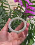 Baikalla Icy Light Green "Traditional Round" Jadeite Jade Bangle Bracelet (55.3mm) 