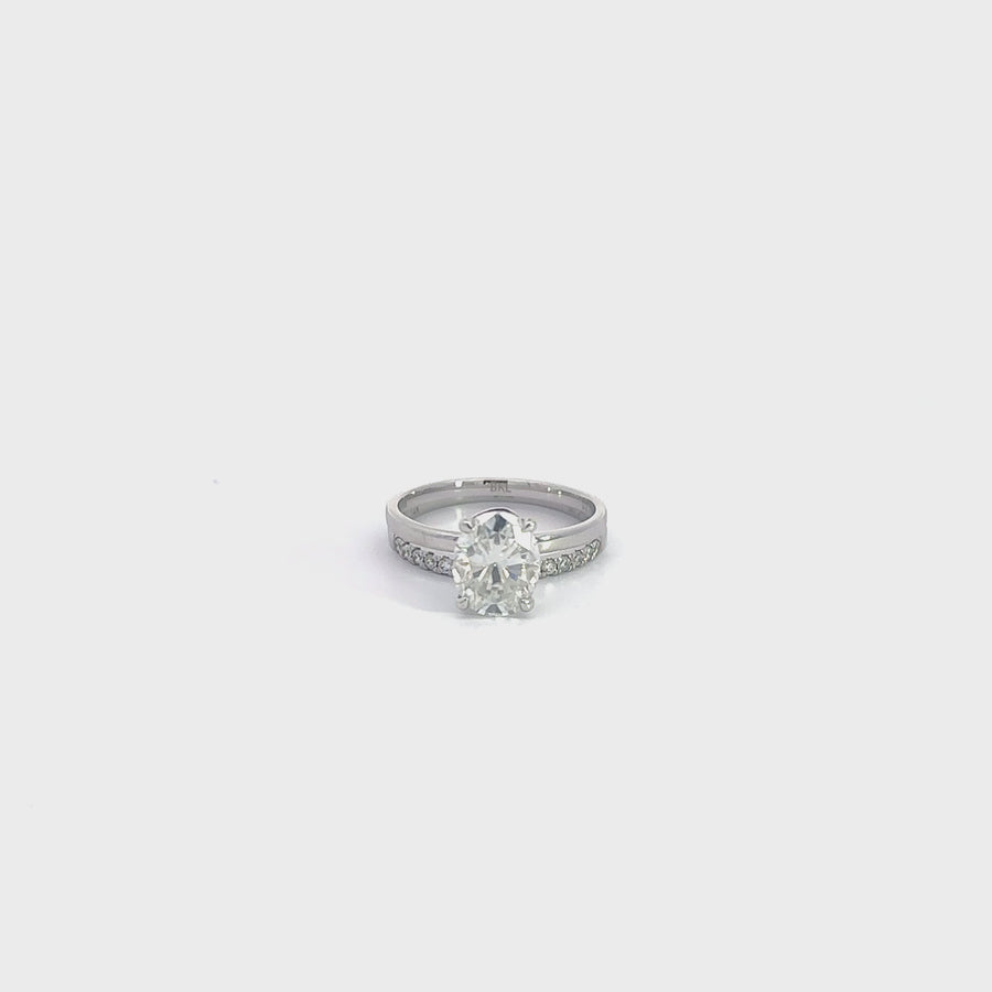 Baikalla™ 14k White Gold Oval Moissanite Diamond 2 in 1 Engagement Ring