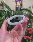 Baikalla Icy Light Lavender "Traditional Round" Jadeite Jade Bangle Bracelet (53.5mm) 