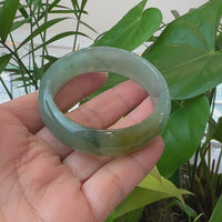 Burmese High-end Ice Blue-green Jade Jadeite Bangle Bracelet (56.45mm) ( Collectibles )T106