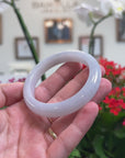 Baikalla Natural Light Lavender Jadeite Jade "Half Round" Bangle Bracelet (54.3mm) 
