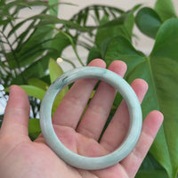 Natural Burmese Blue-green Jadeite Jade Bangle Bracelet (59.64mm)#T009