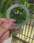 Natural High End Blue Green Icy Jadeite Jade Traditional Round Bangle (07/14/25))