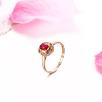 Baikalla Jewelry Gold Ruby Ring Baikalla™ 18k Rose Gold & Natural A Ruby (1/2 ct ) Ring With Diamonds