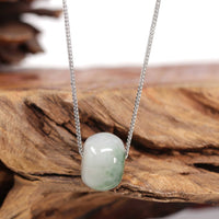 Baikalla Jewelry Jade Pendant Necklace Baikalla™ "Good Luck Button" Necklace Real Ice Blue Green Jade Lucky KouKou Pendant Necklace
