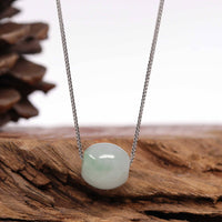 Baikalla Jewelry Jade Pendant Necklace Baikalla™ "Good Luck Button" Necklace Real Ice Blue Green Jade Lucky TongTong Pendant Necklace