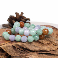 Baikalla Jewelry jade beads bracelet Jadeite Jade 13mm Round Beads Bracelet ( 13 mm ) For Men