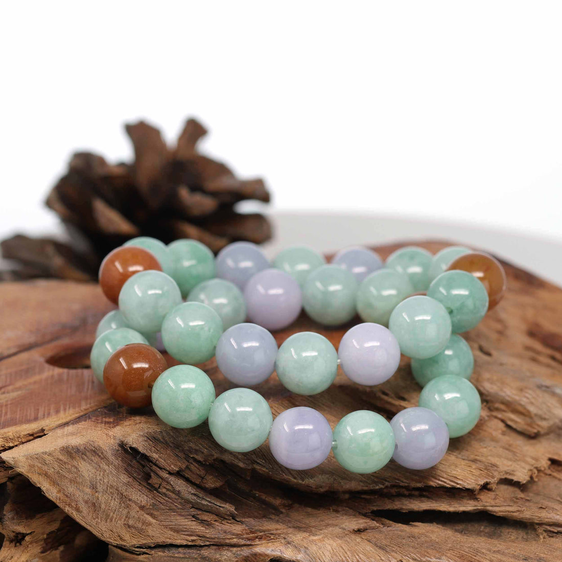 Baikalla Jewelry jade beads bracelet Jadeite Jade 13mm Round Beads Bracelet ( 13 mm ) For Men