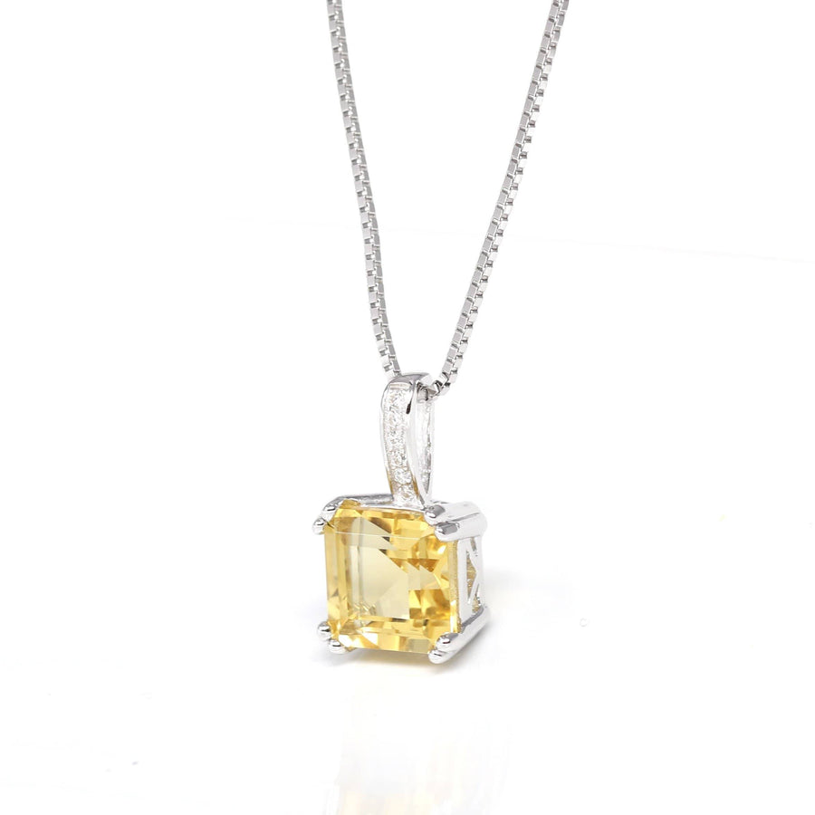 Baikalla Jewelry Silver Amethyst Necklace Citrine Baikalla™ Classic Sterling Silver Natural Amethyst Pendant Necklace With CZ