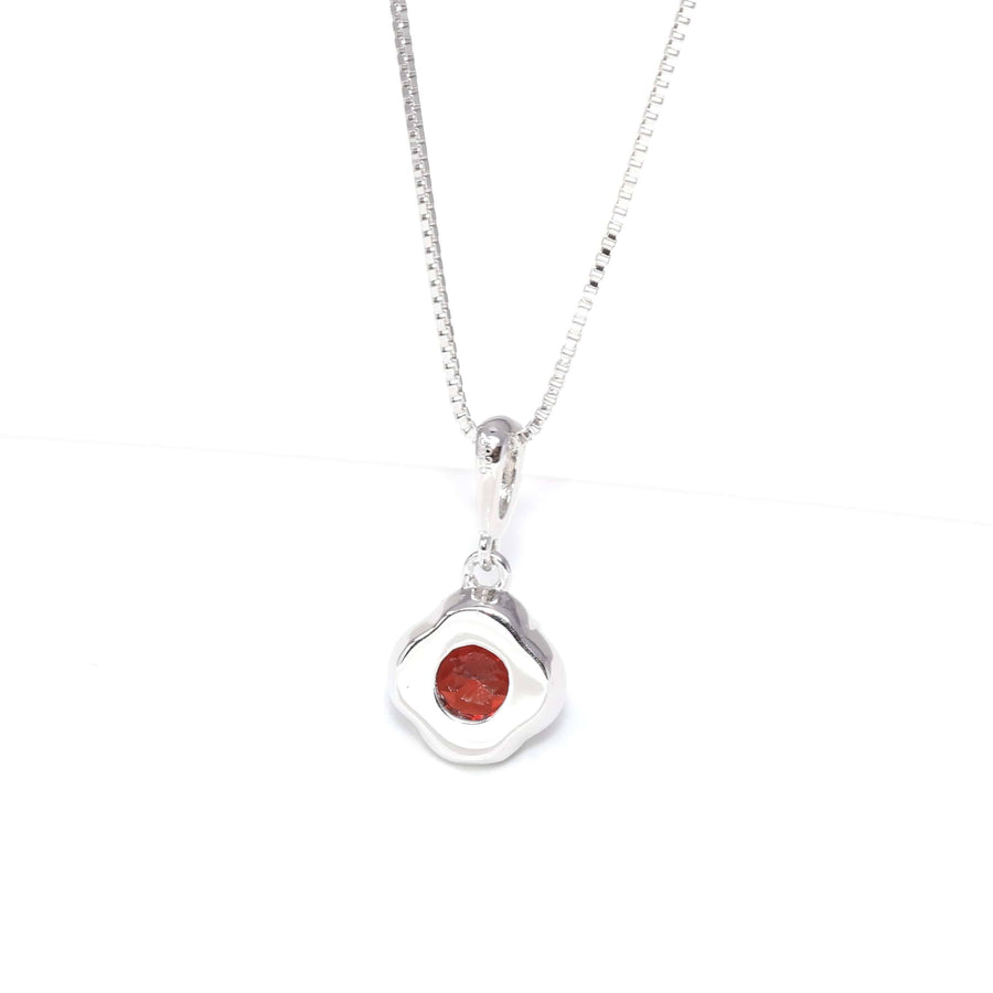 Baikalla Jewelry Silver Amethyst Necklace Baikalla™ Classic Sterling Silver Natural Amethyst Citrine Garnet Necklace With CZ