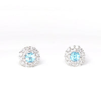 Baikalla Jewelry Silver Gemstones Earrings Baikalla™ Classic Sterling Silver Natural Amethyst Topaz Stud Earrings With CZ