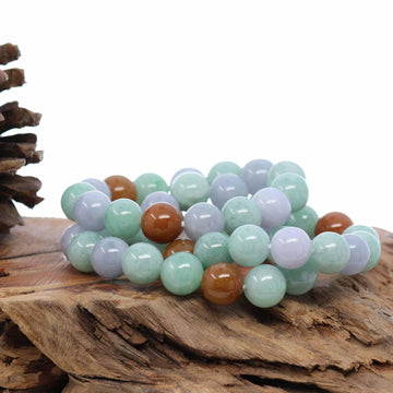 Baikalla Jewelry jade beads bracelet 7 inches Jadeite Jade 13mm Round Beads Bracelet ( 13 mm ) For Men