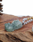 Baikalla Jewelry genuine jadeite carving Baikalla™ Pi Xiu Genuine Burmese Blue Green Jadeite Jade PiXiu Pendant Necklace (FengShui Lucky)