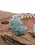 Baikalla Jewelry genuine jadeite carving Baikalla™ Pi Xiu Genuine Burmese Blue Green Jadeite Jade PiXiu Pendant Necklace (FengShui Lucky)