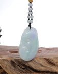 Baikalla Jewelry Jade Guanyin Pendant Necklace Baikalla "As you wish" Genuine Burmese Jadeite Jade Green and Lavender Ruyi Necklace