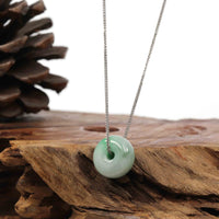 Baikalla Jewelry Jade Pendant Necklace Copy of Baikalla™ "Good Luck Button" Necklace Rich Green Jade Lucky KouKou Pendant Necklace