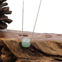 Baikalla Jewelry Jade Pendant Necklace Baikalla™ "Good Luck Button" Necklace Rich Apple Green Jade Lucky TongTong Pendant Necklace