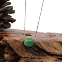 Baikalla Jewelry Jade Pendant Necklace Copy of Copy of Copy of Baikalla™ "Good Luck Button" Necklace Rich Apple Green Jade Lucky TongTong Pendant Necklace