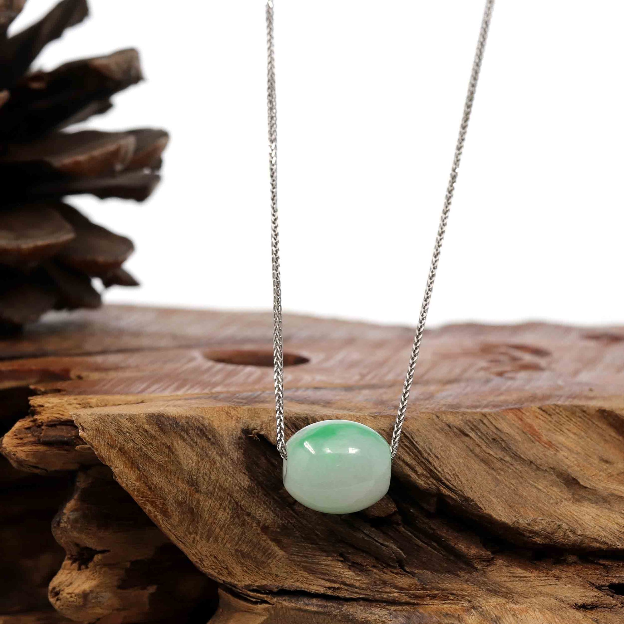 Baikalla Jewelry Jade Pendant Necklace Copy of Copy of Copy of Copy of Baikalla™ "Good Luck Button" Necklace Rich Apple Green Jade Lucky TongTong Pendant Necklace