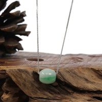 Baikalla Jewelry Jade Pendant Necklace Copy of Baikalla™ "Good Luck Button" Necklace Rich Apple Green Jade Lucky TongTong Pendant Necklace